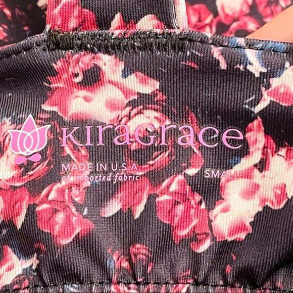KiraGrace Y-Back Yoga Athletic Workout ‘Winter Floral’ Pattern Small Tank Top - Picture 10 of 15